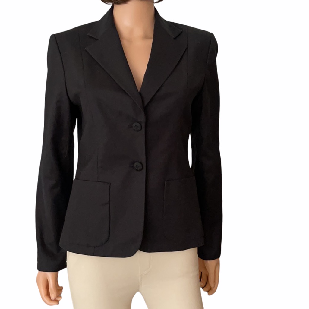 Calvin Klein Black Cotton Classic Blazer